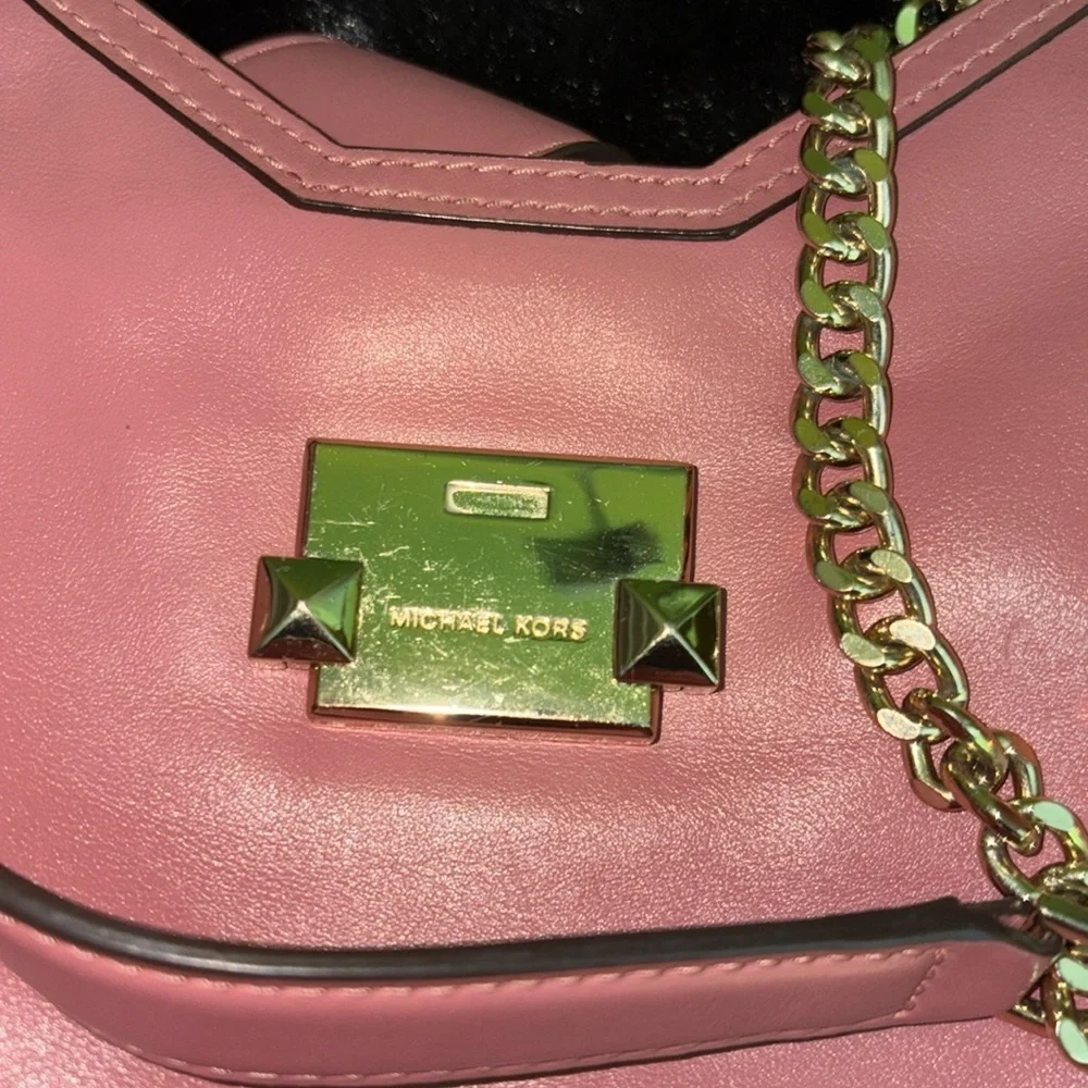 Michael Kors Whitney Rose Leather Shoulder Bag - Picture 15 of 15